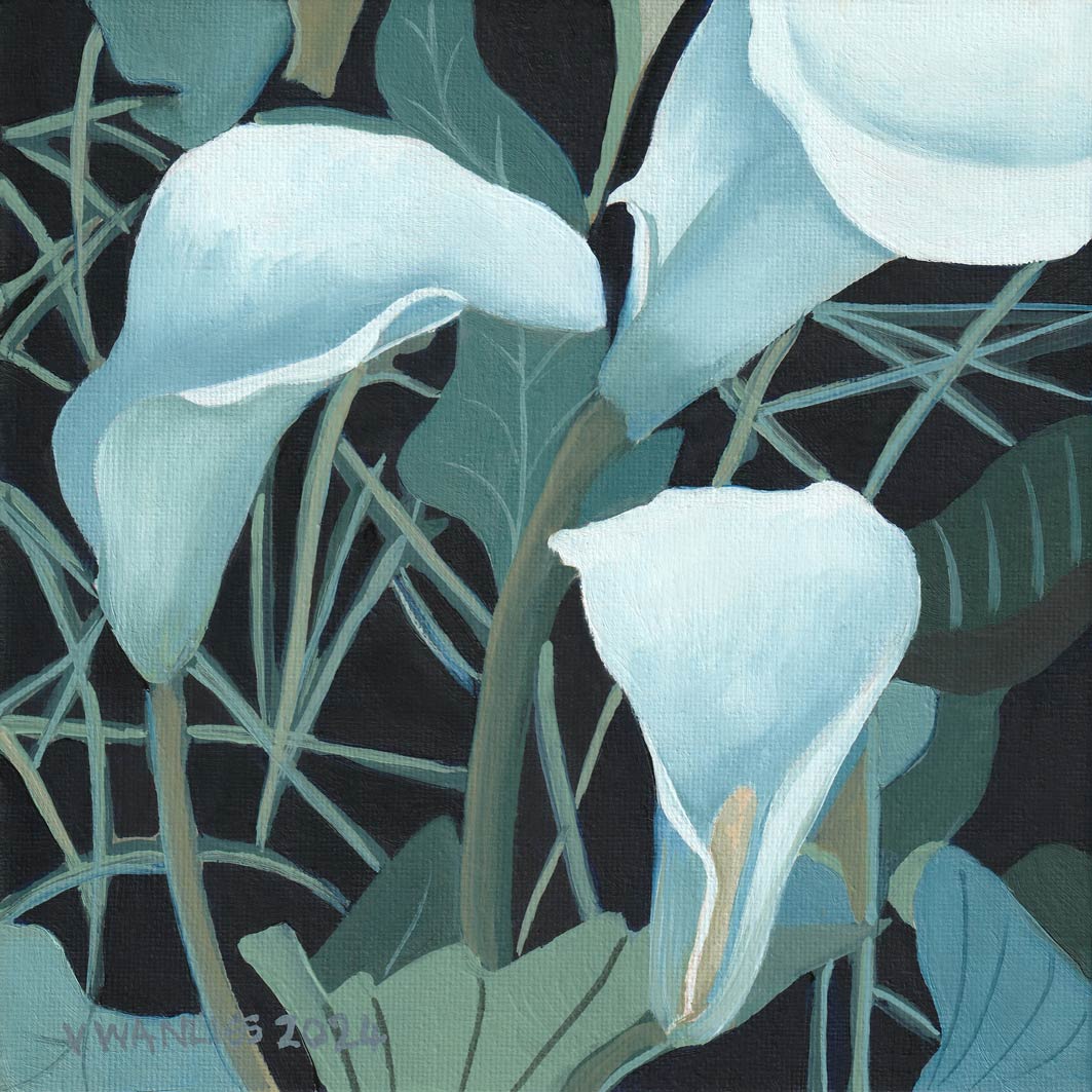 South African Artist Fine Art Wall Art Flowers Moody Delicate Lilies